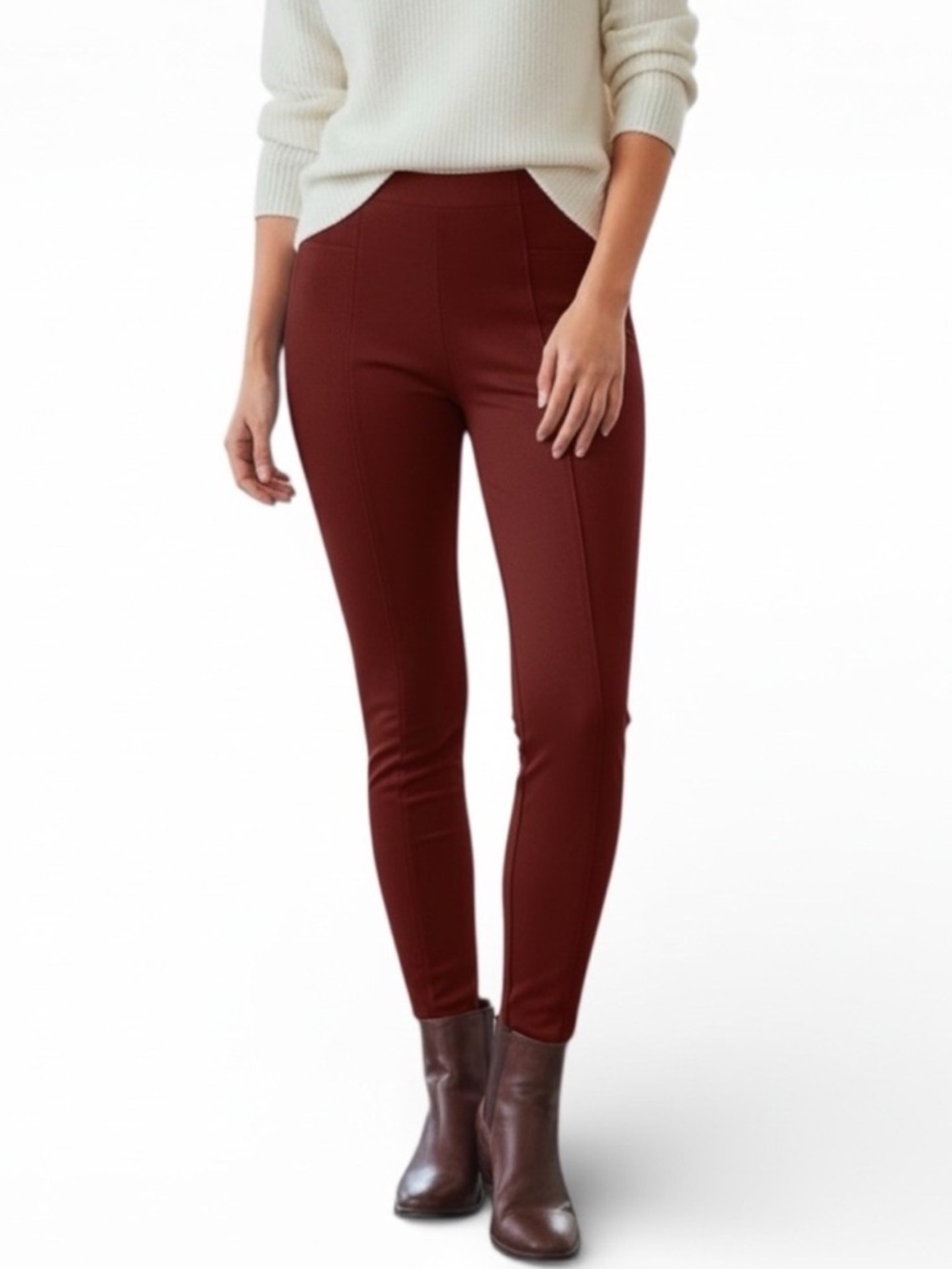 SPANX Faux Suede Leggings In Rich Rose